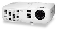 The NEC V300X is a networkable projector that offers up to 5,000 hours of lamp life in economy mode.